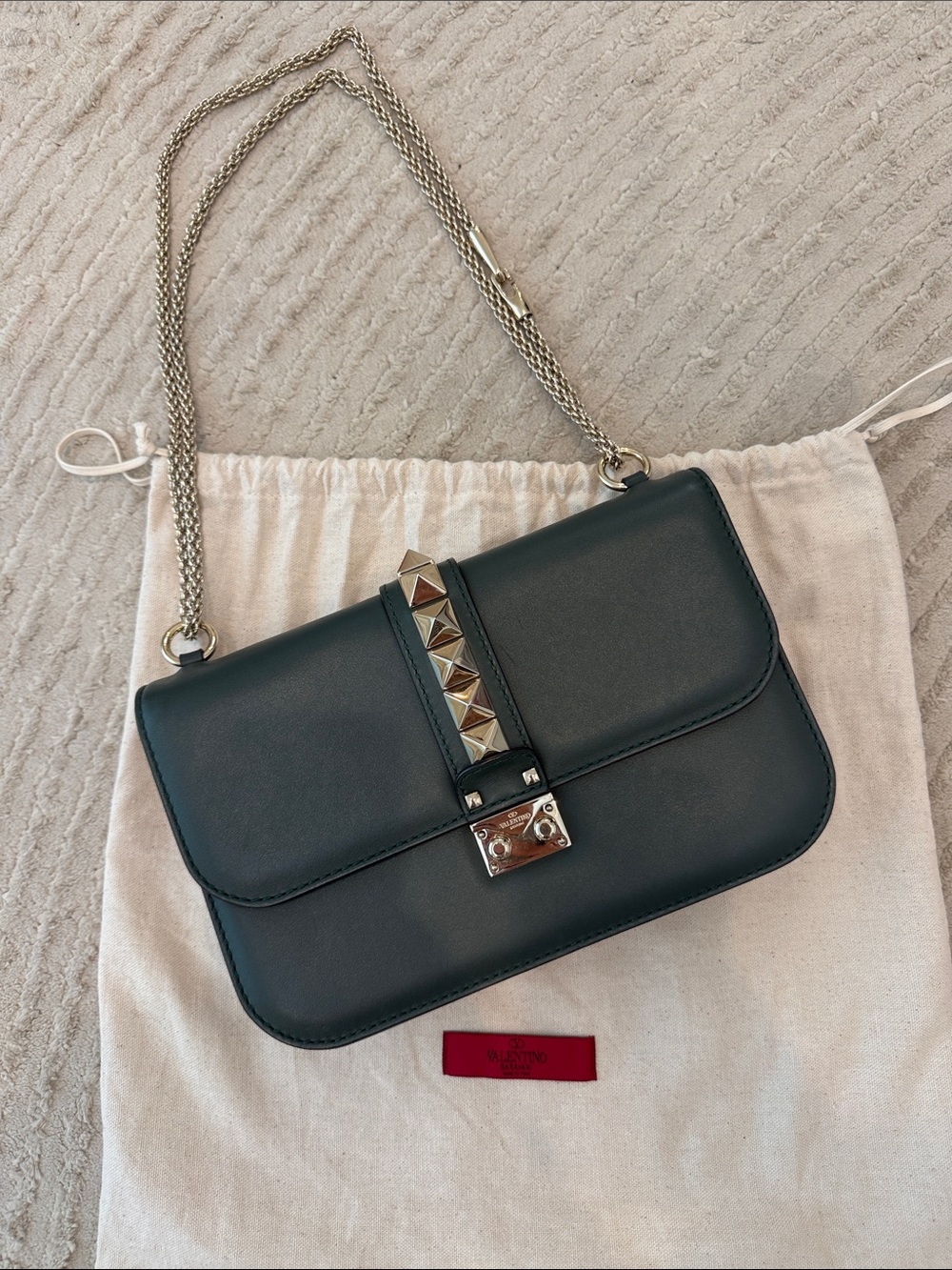 Valentino Garavani Rockstud Dark Green Leather